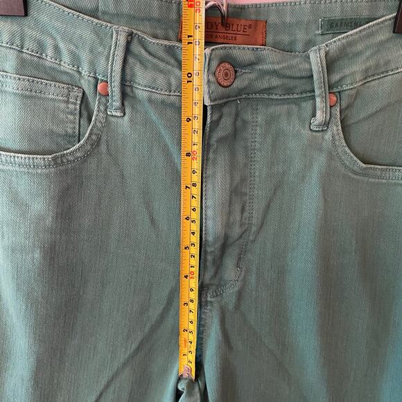 Judy Blue Teal Green Garment Dyed Bootcut Frayed Jeans Women's size 11 / 30 - Picture 10 of 11